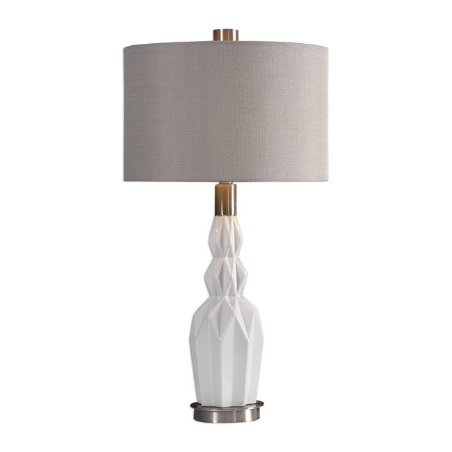 Cabret Gloss White Ceramic Table Lamp