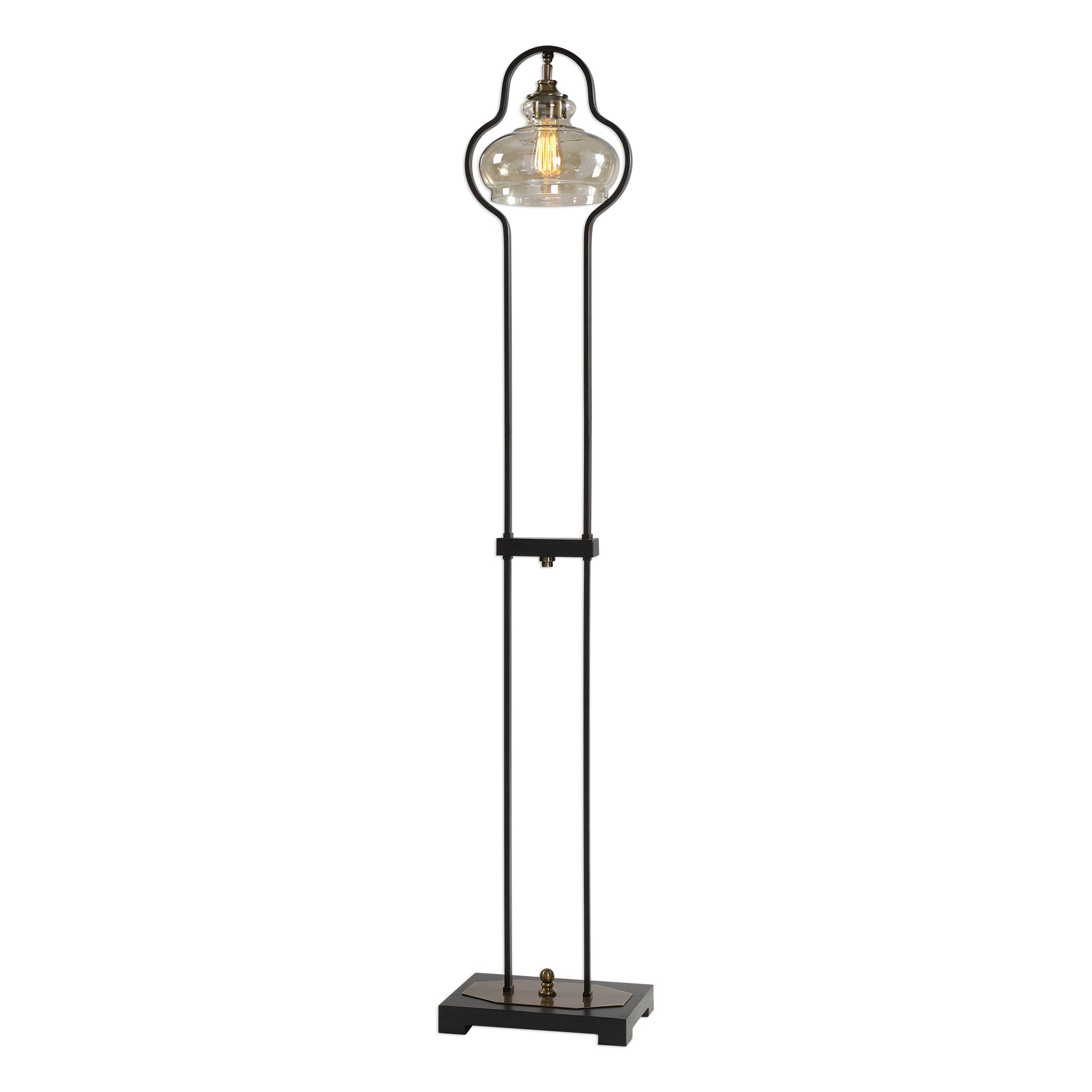 Cotulla Amber Glass Floor Lamp