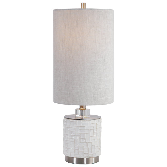 Elyn Glossy White Accent Lamp