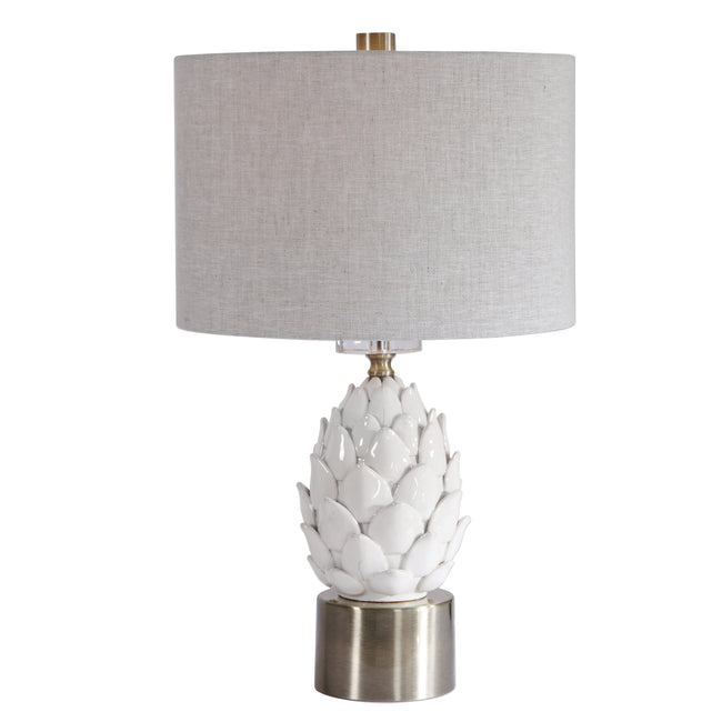 White Artichoke Table Lamp