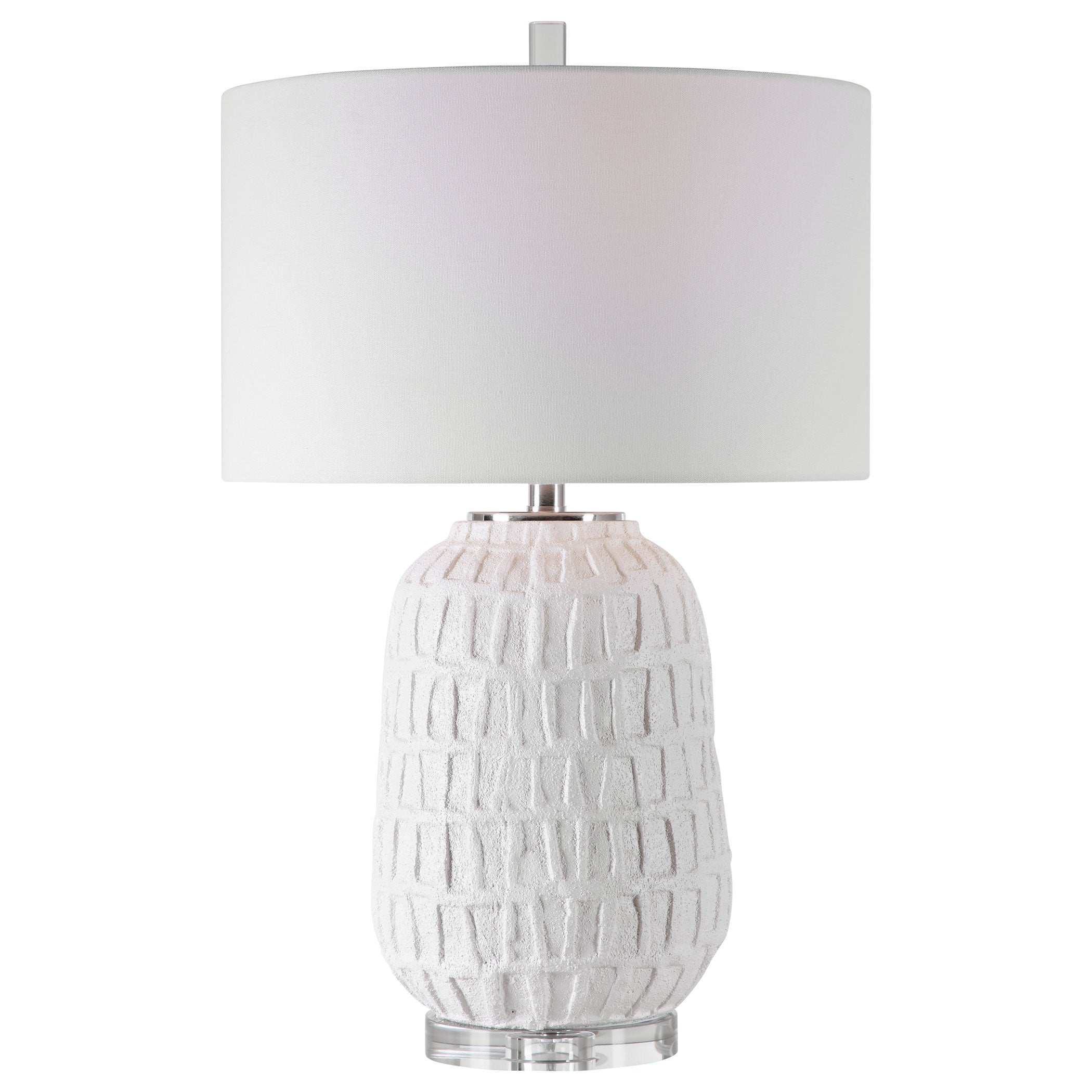 Caelina Textured White Table Lamp