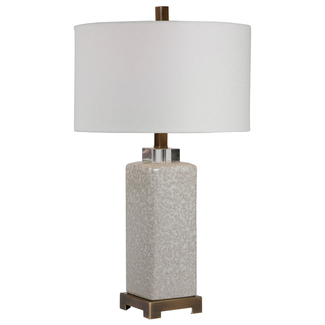 Irie Crackled Taupe Table Lamp