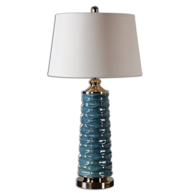 Delavan Rust Blue Table Lamp