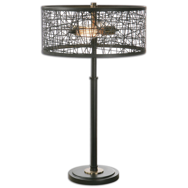 Alita Black Drum Shade Lamp