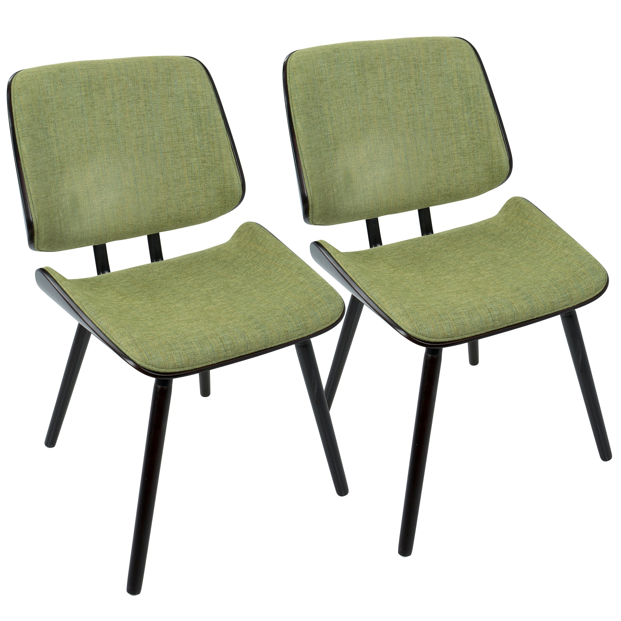 Lombardi Espresso Chair - Set of 2, Green