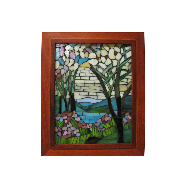 Springdale 10" H Magnolia Iris Mosaic Art Glass Wall Panel