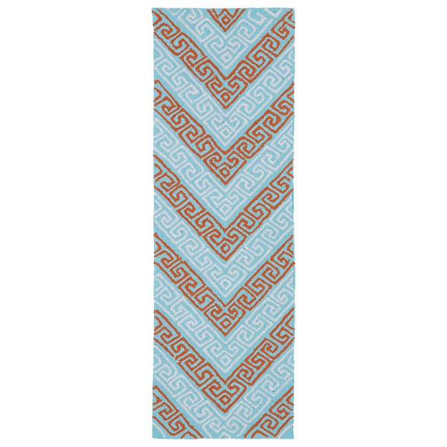 Matira Handmade Outdoor Runner - 2' x 6', Light Blue, MAT11