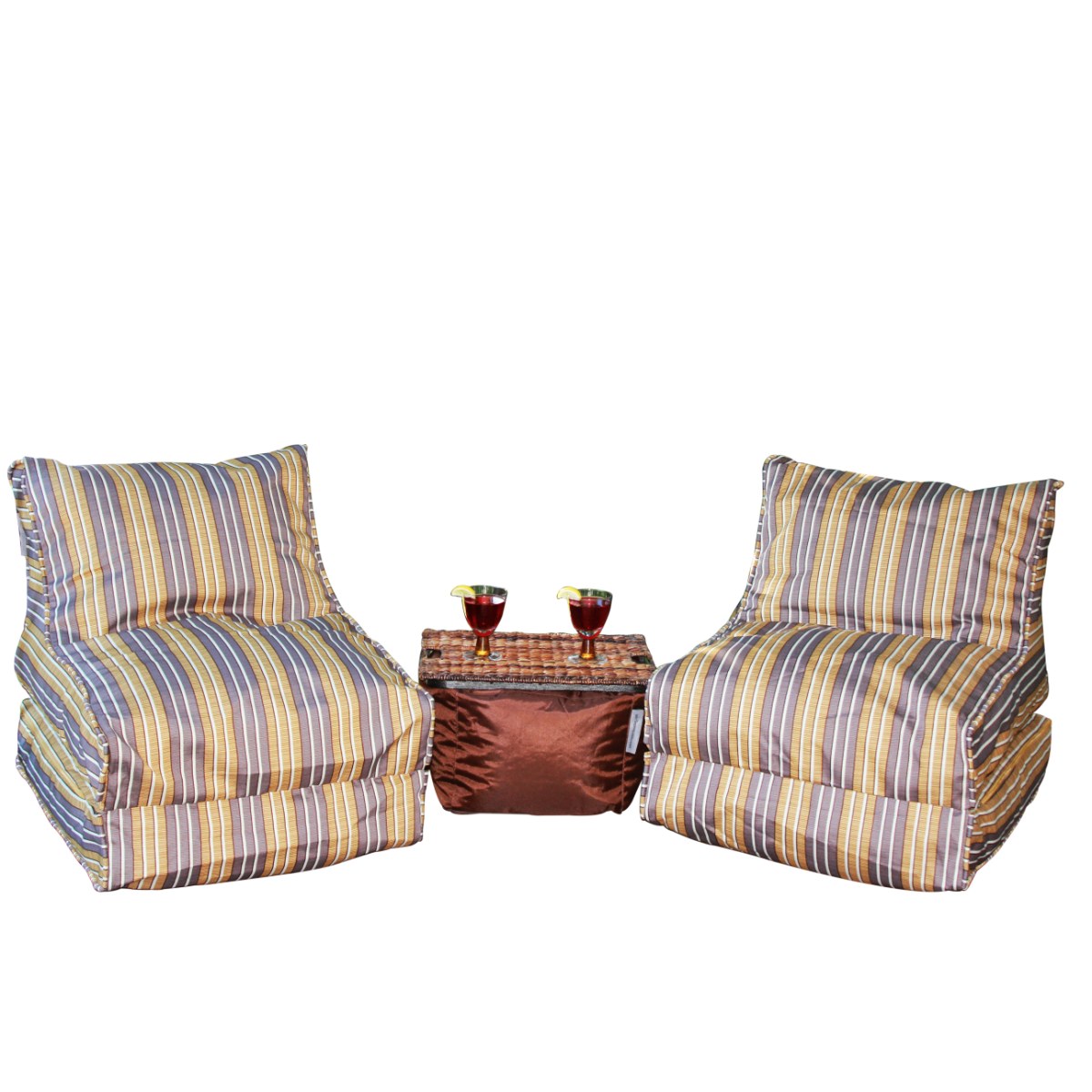 Chic Lounger Set - 2 Loungers + 1 Ottoman