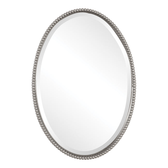 Sherise Brushed Nickel Oval Mirror