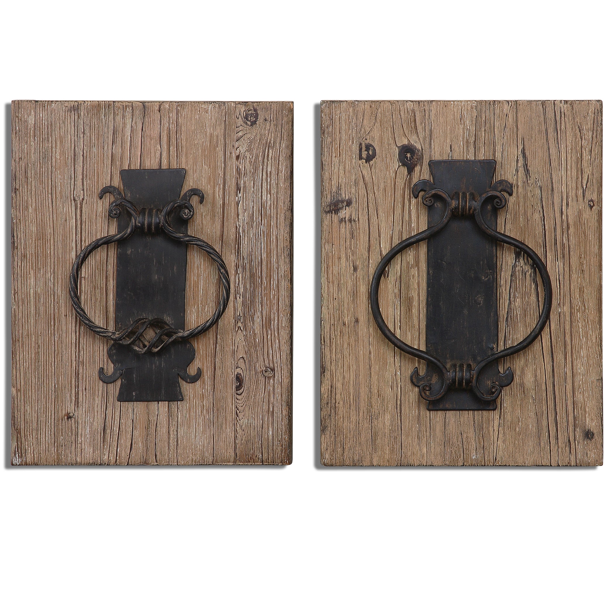 Rustic Door Knockers Wall Art - Set of 2