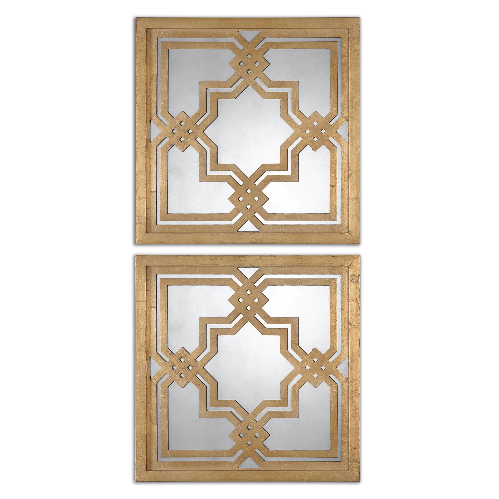 Piazzale Gold Square Mirrors - Set of 2