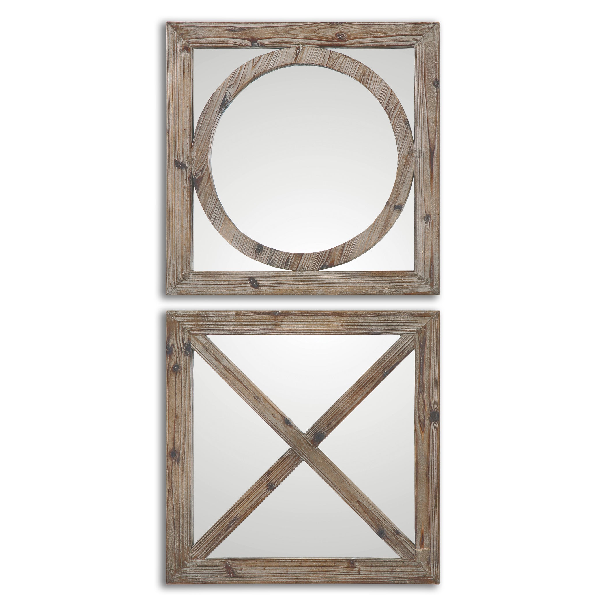 Baci E Abbracci, Wooden Mirrors - Set of 2