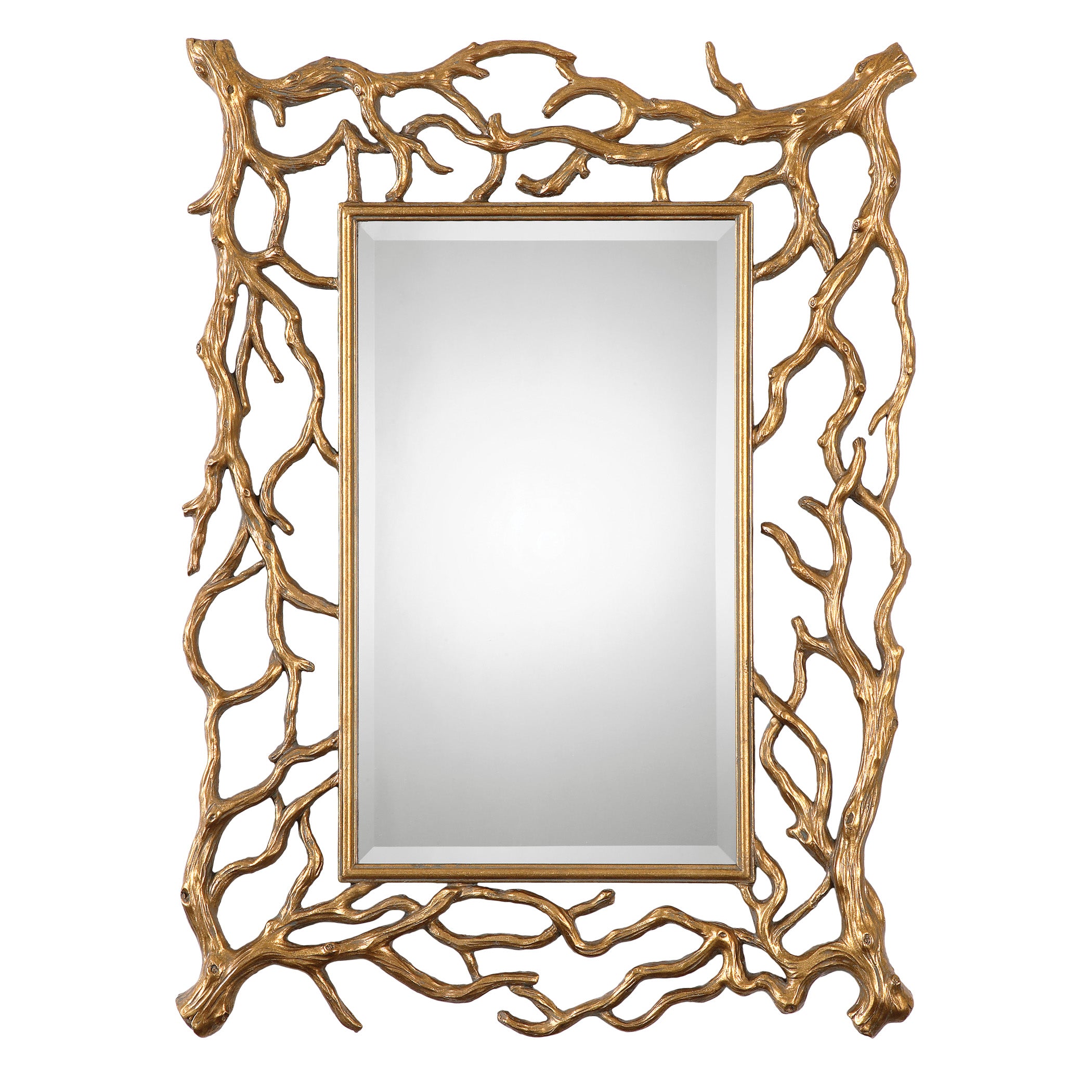 Sequoia Gold Tree Branch Mirror