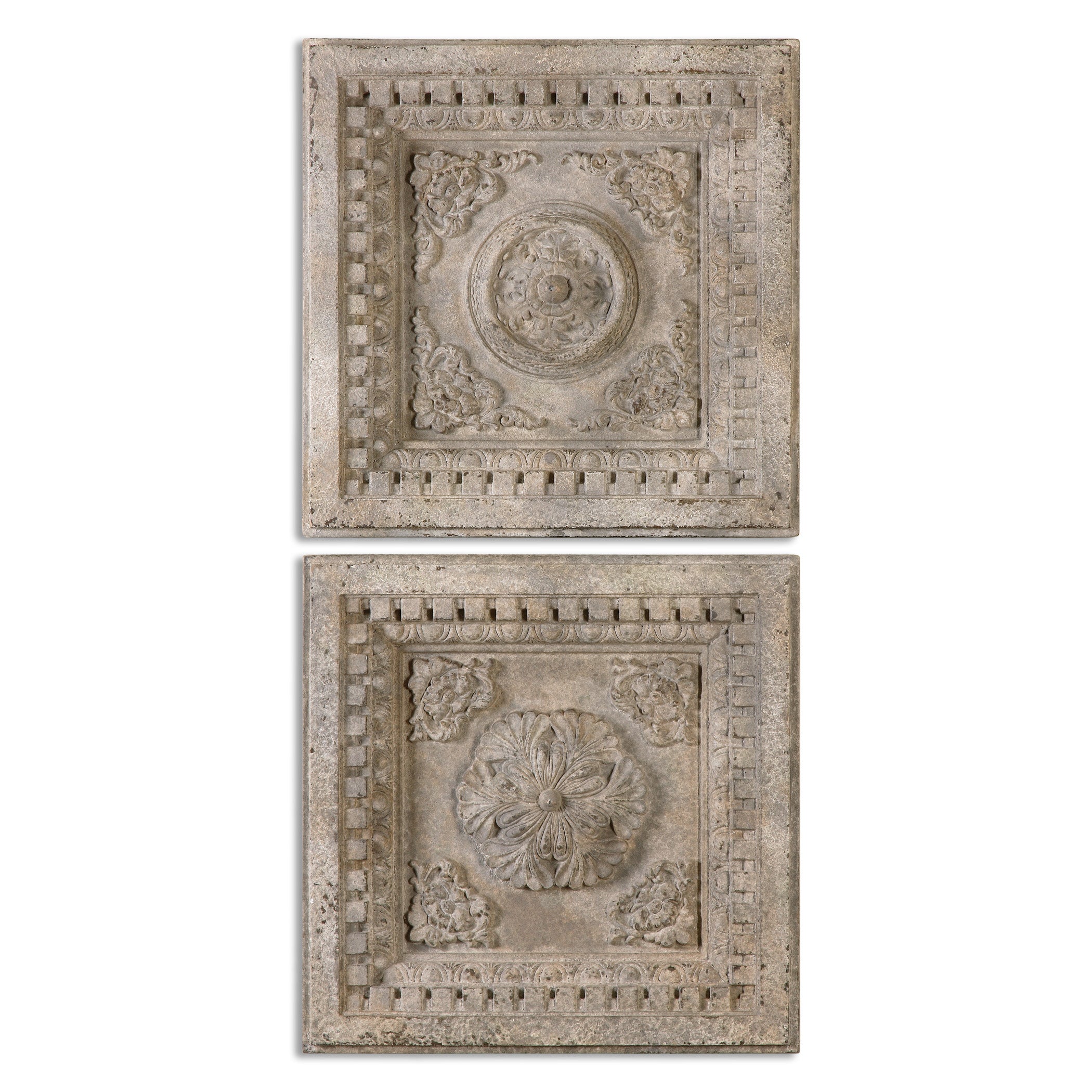 Auronzo Aged Ivory Squares - Set of 2