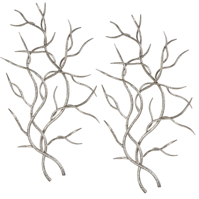 Silver Branches Wall Art - Set of 2