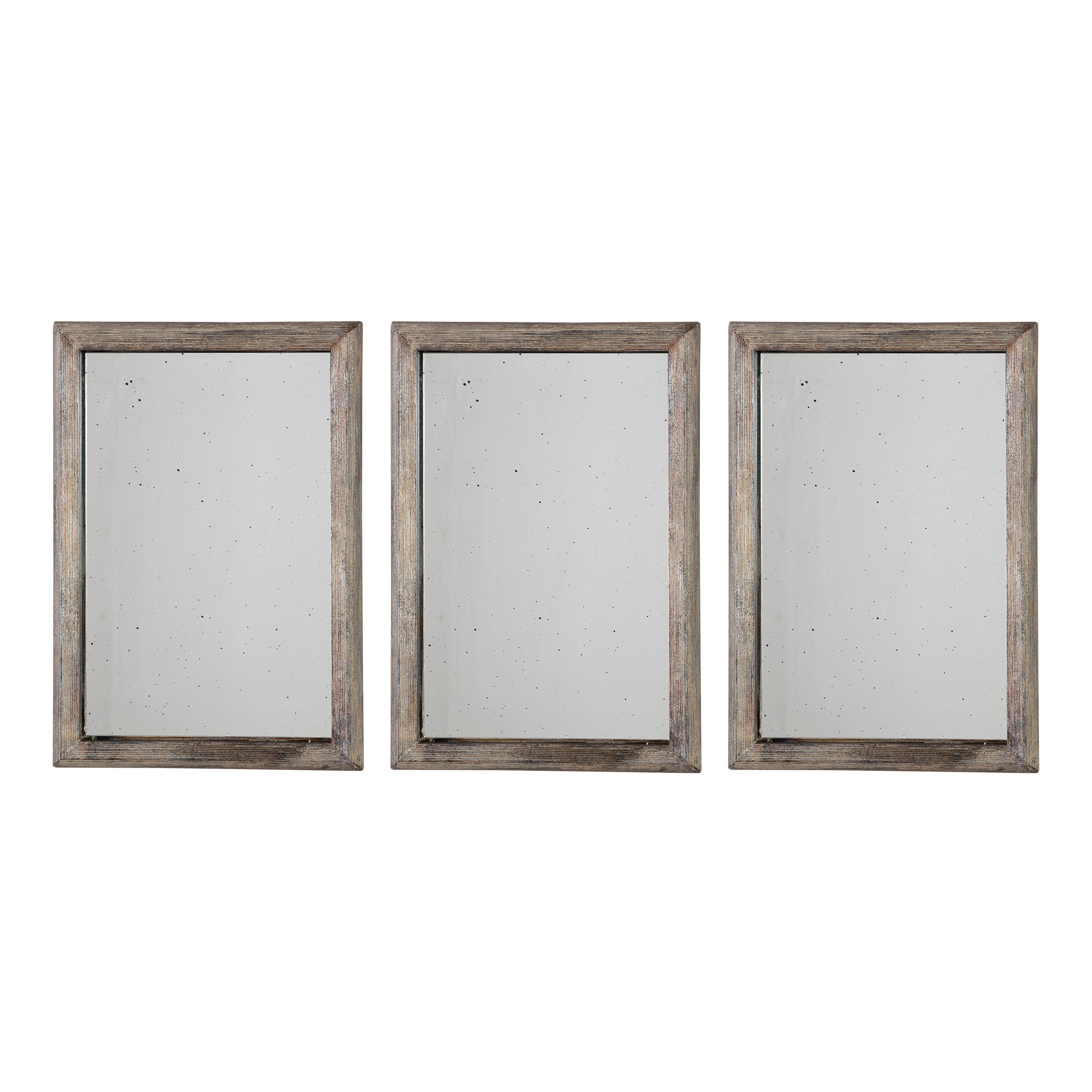 Alcona Antiqued Silver Mirrors - Set of 3