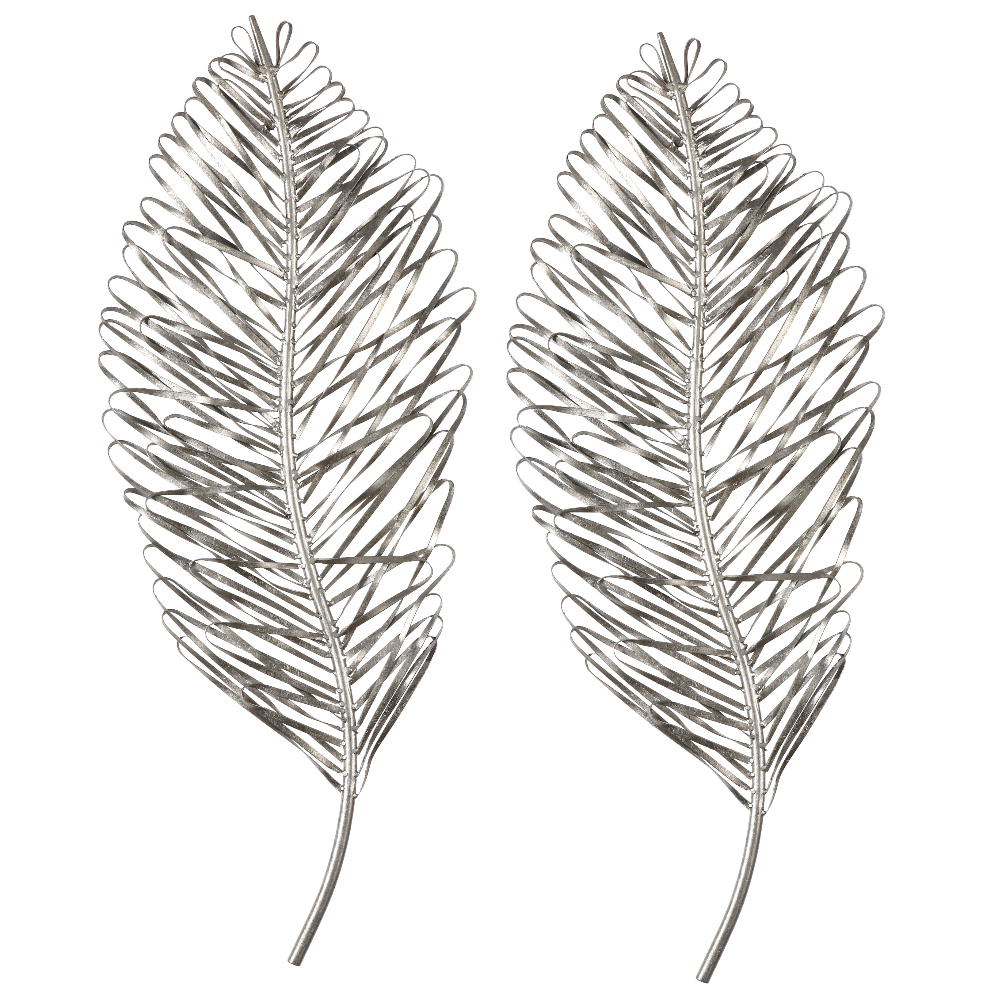 Leaflets Silver Wall Art - Set of 2