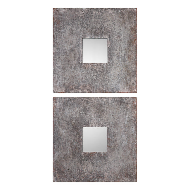 Altha Burnished Square Mirrors - Set of 2