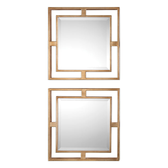 Allick Gold Square Mirrors - Set of 2