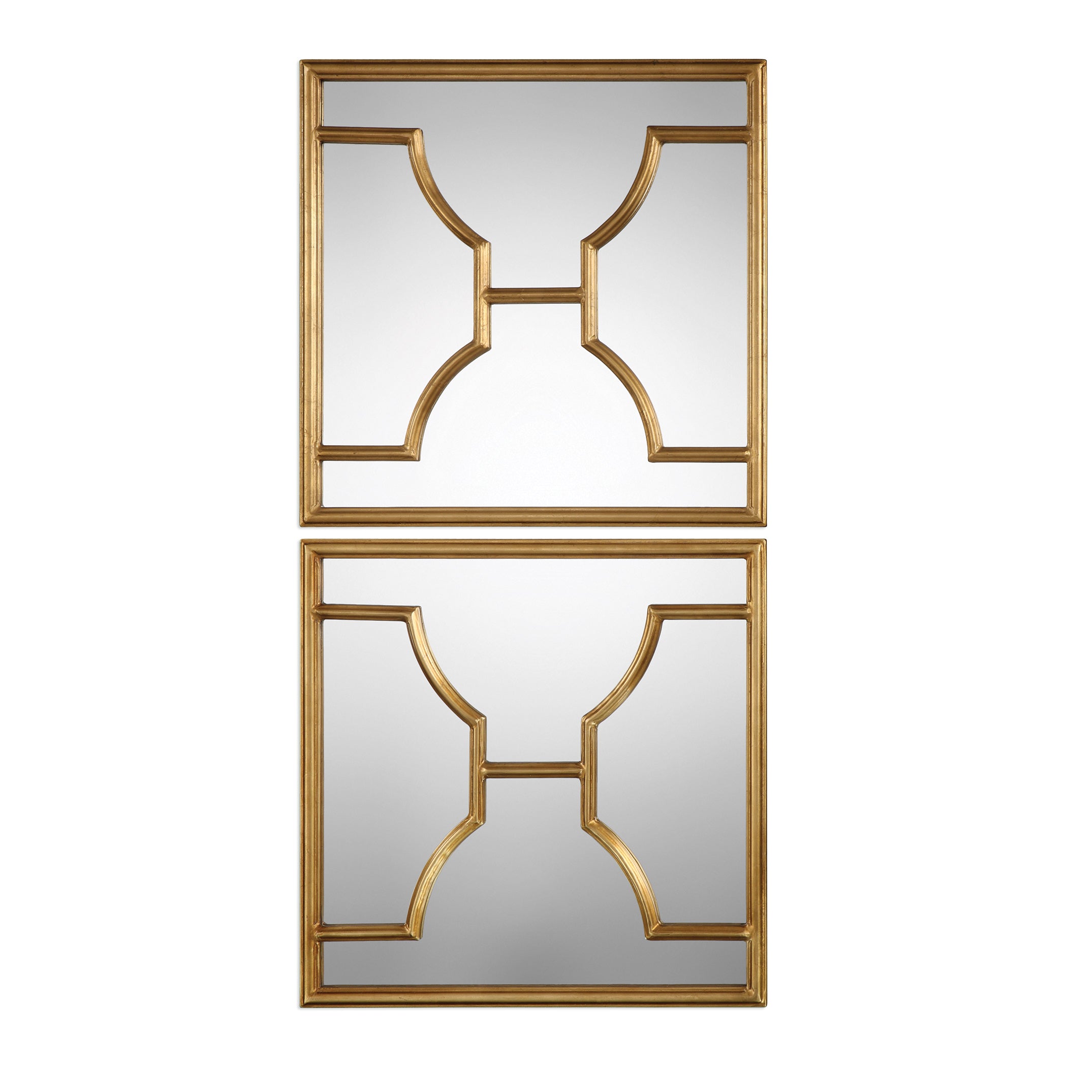 Misa Gold Square Mirrors - Set of 2