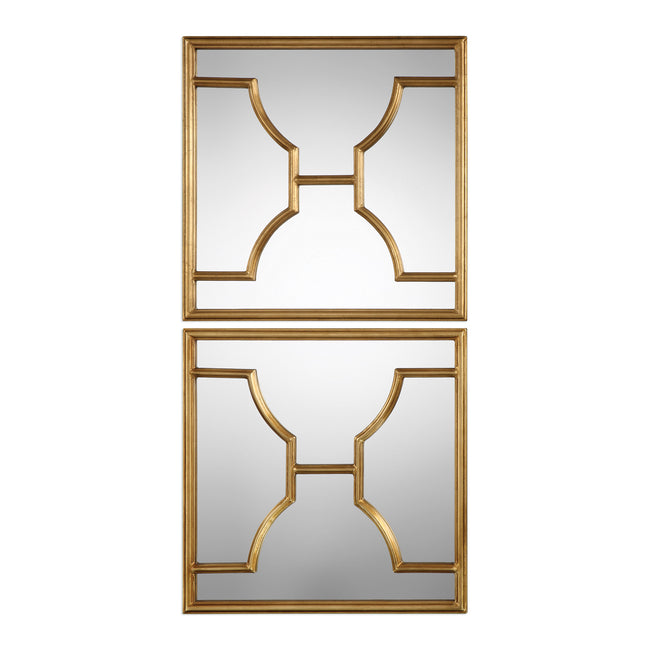 Misa Gold Square Mirrors - Set of 2