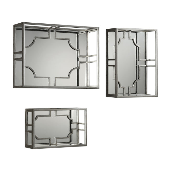 Adoria Silver Wall Shelves - Set of 3