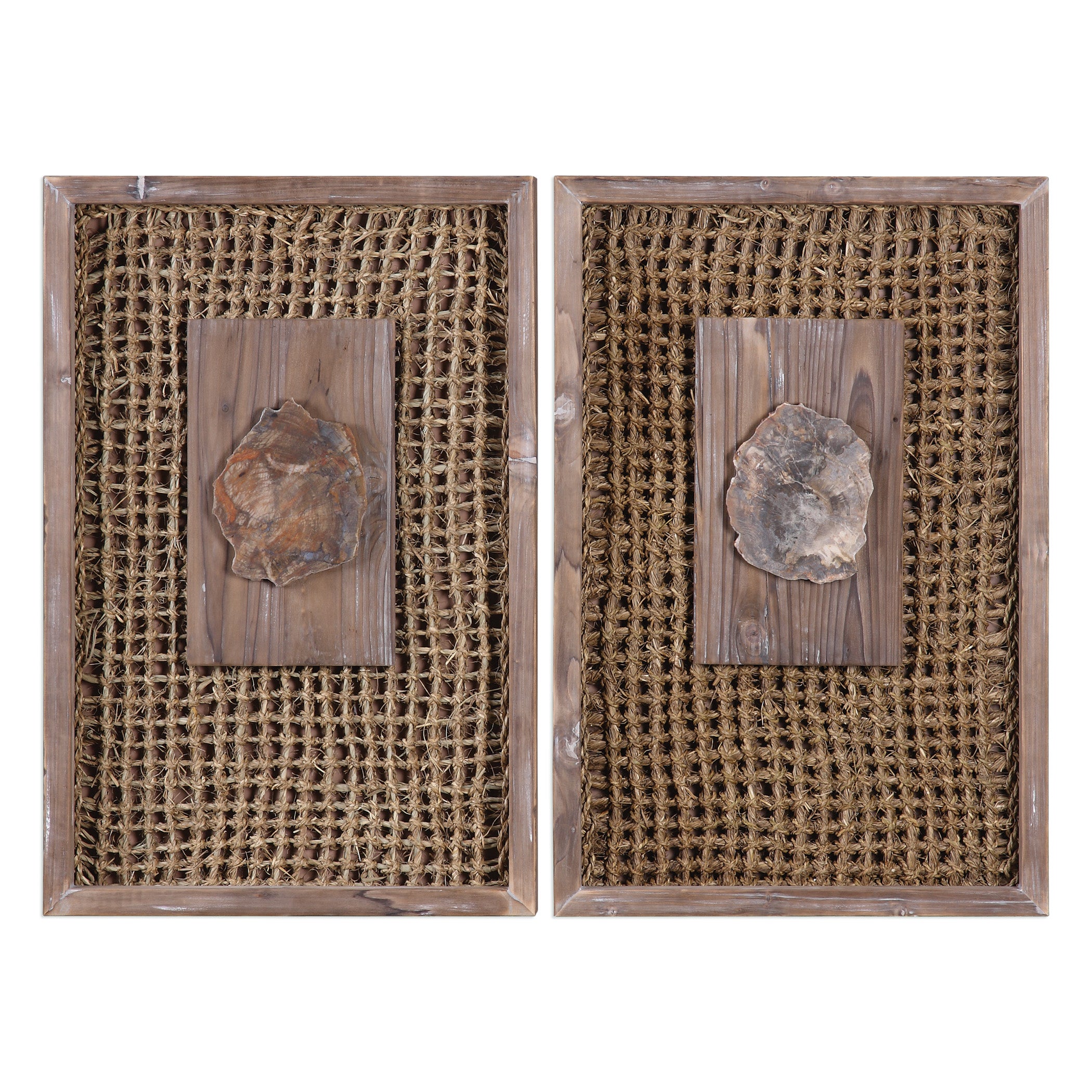 Endicott Petrified Wood Panels - Set of 2