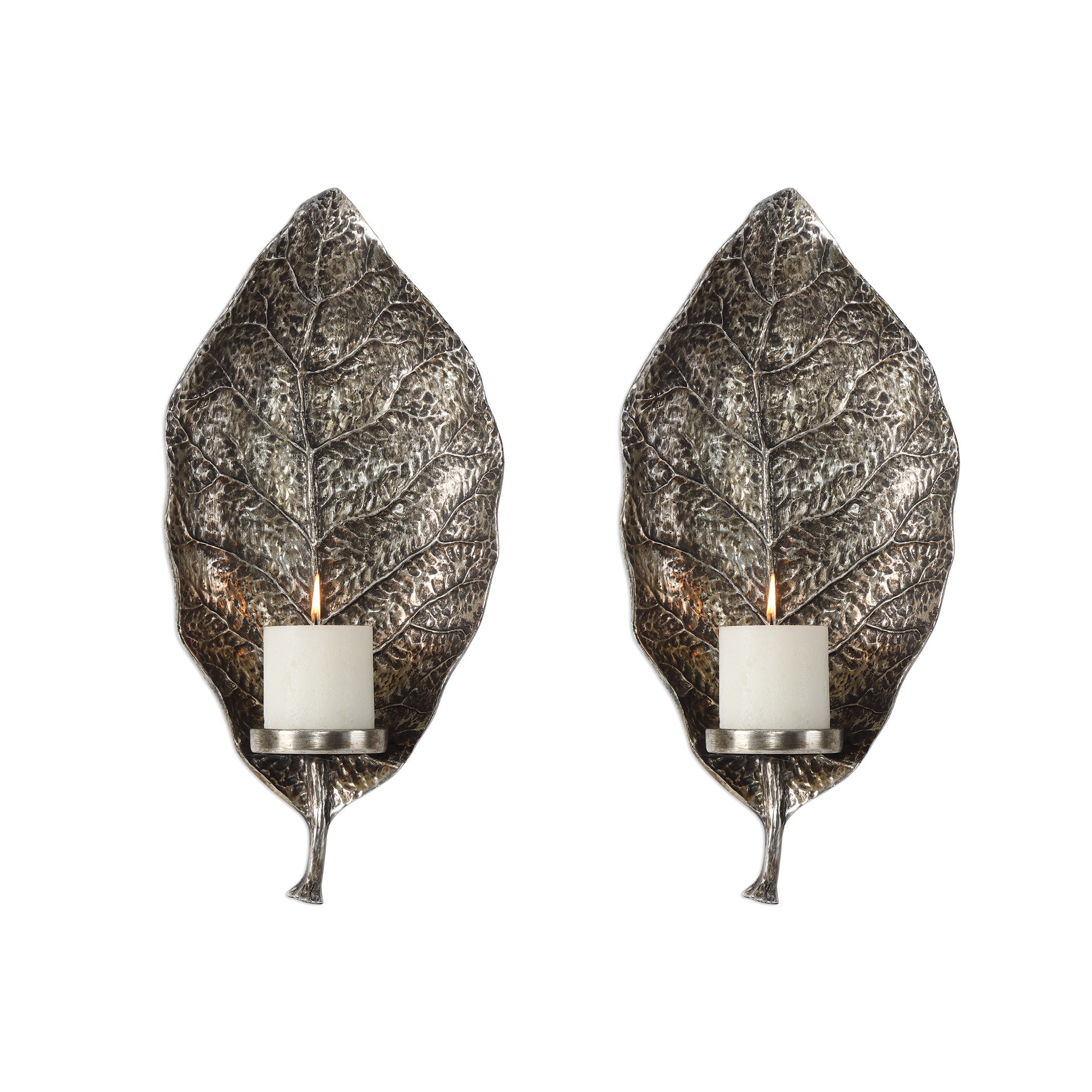 Zelkova Leaf Wall Sconces - Set of 2