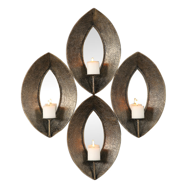 Nina Antique Bronze 4 Candle Sconce