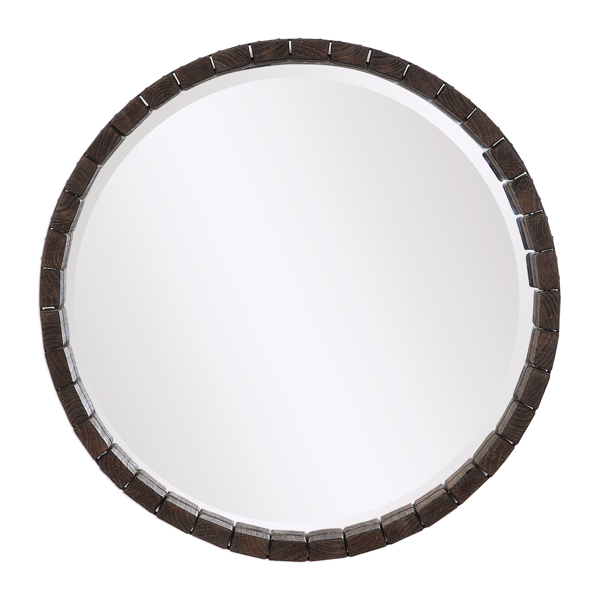 Islay Dark Oak Round Mirror