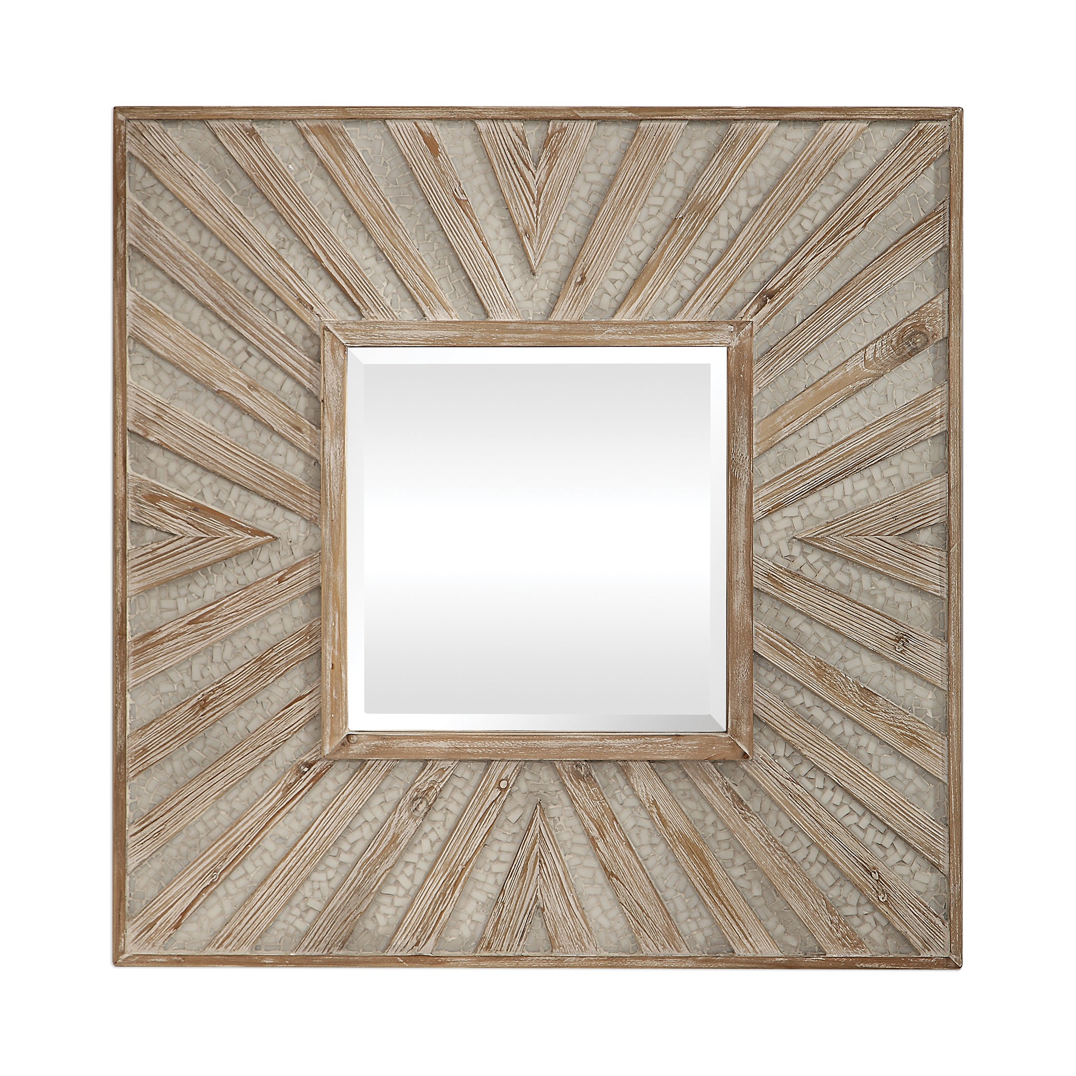 Gideon Wood & Ivory Square Mirror