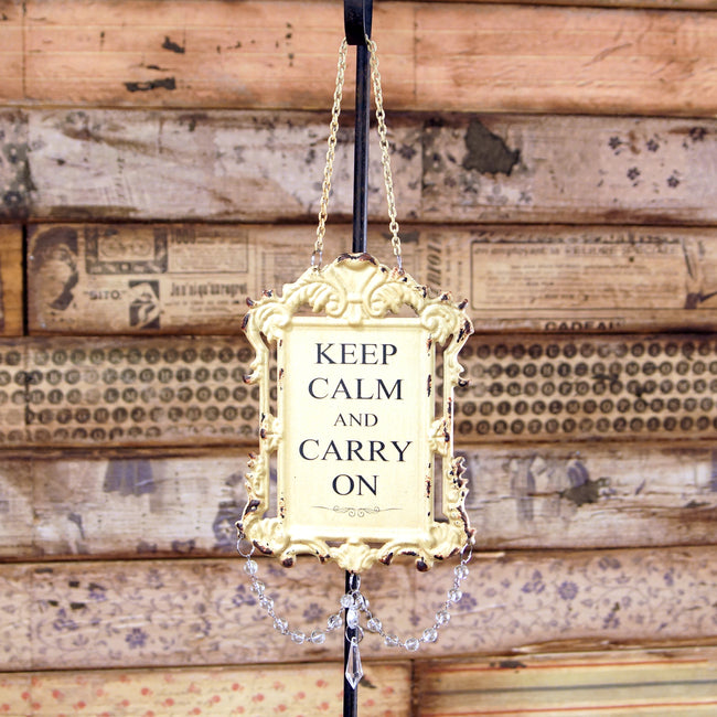 Metal Jeweled Sign - Keep Calm