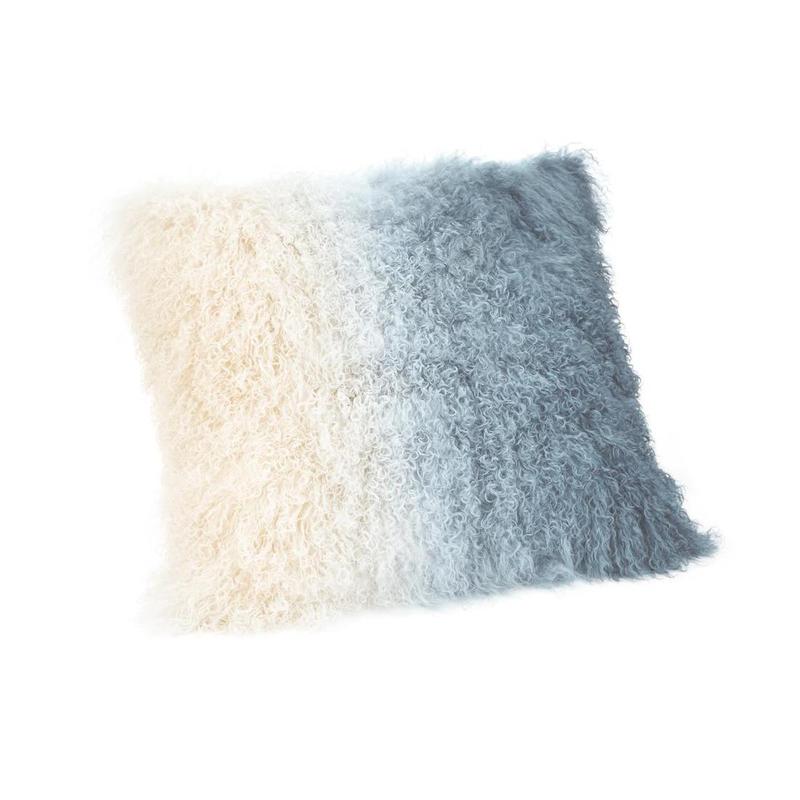 Lamb Fur Pillow - Light Deep Blue Spectrum