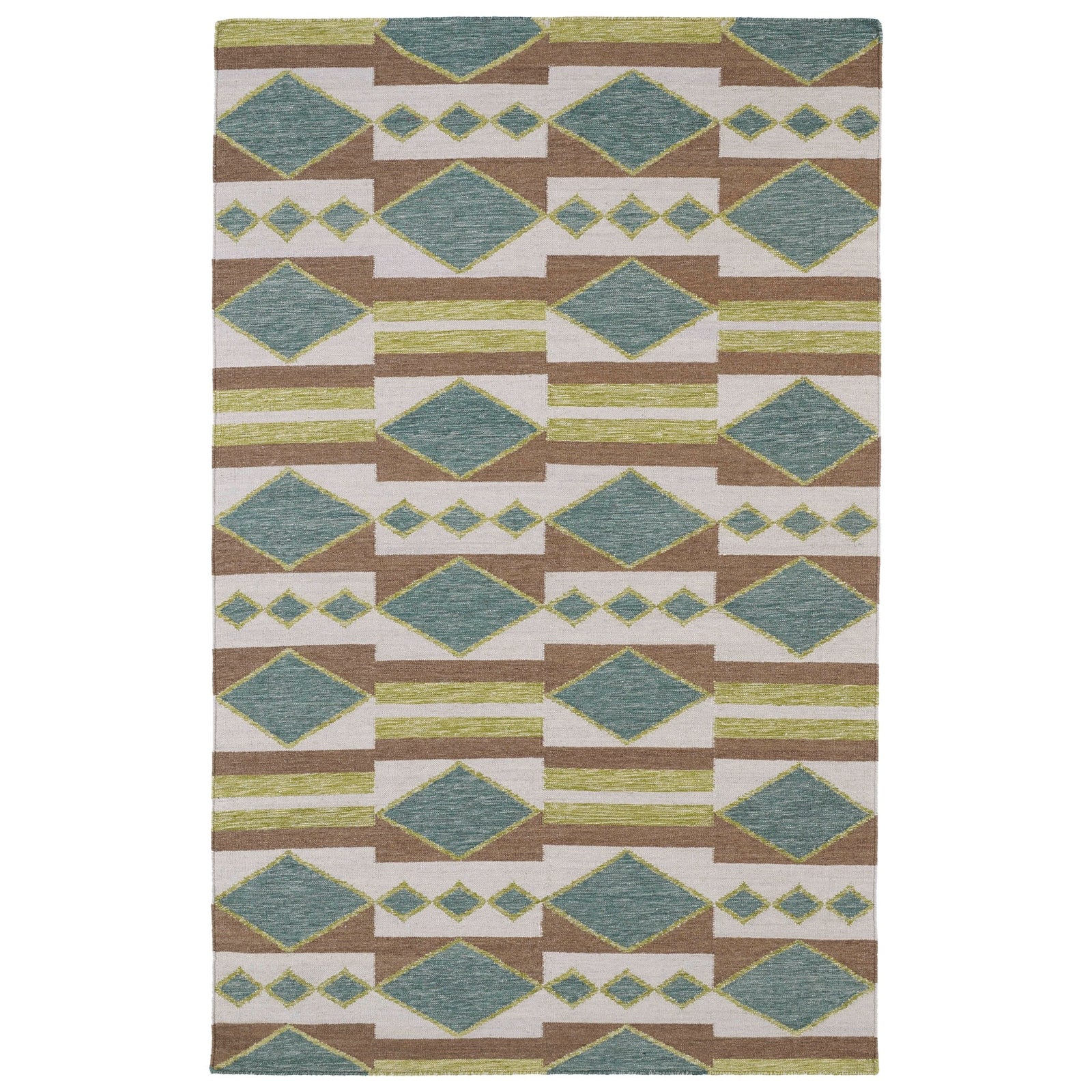 Nomad Flat-Weave Area Rug - 2' x 3', Turquoise, NOM07