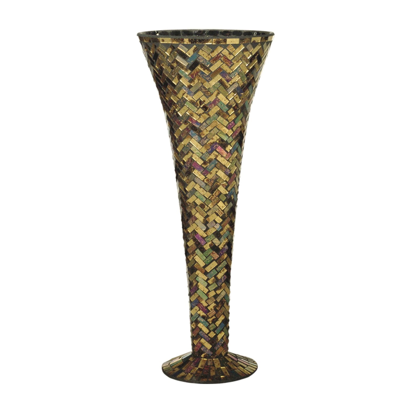 Springdale 20" H Herringbone Large Mosaic Art Glass Vase