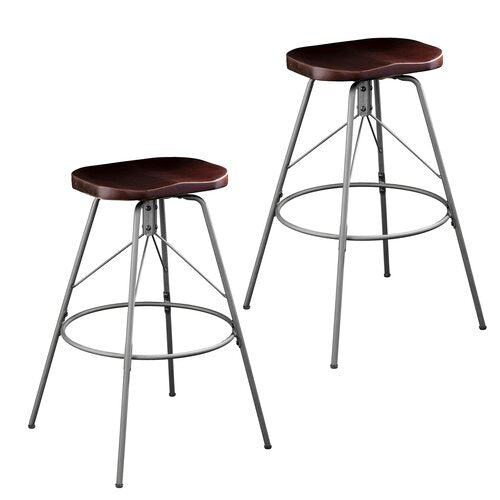 Rampone Swivel 30" Bar Stool - Set of 2, Silver