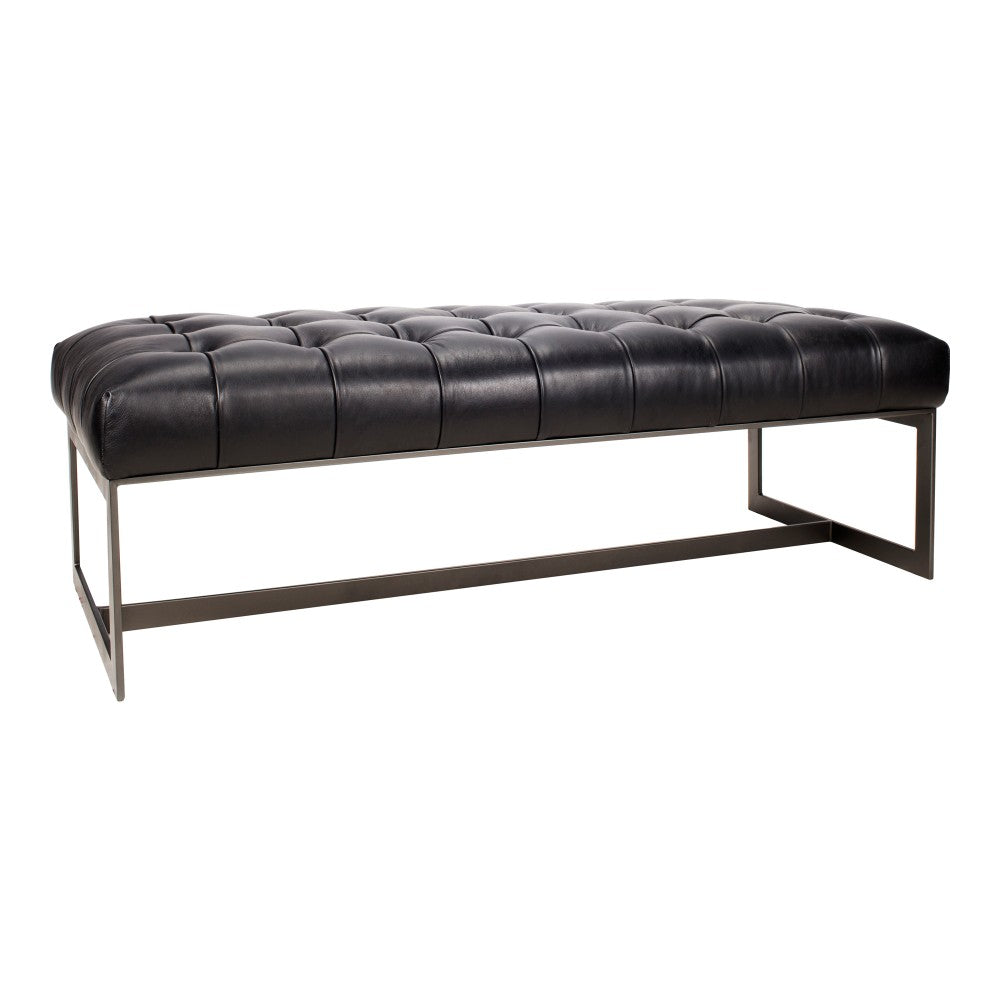 Wyatt Leather Bench - Black