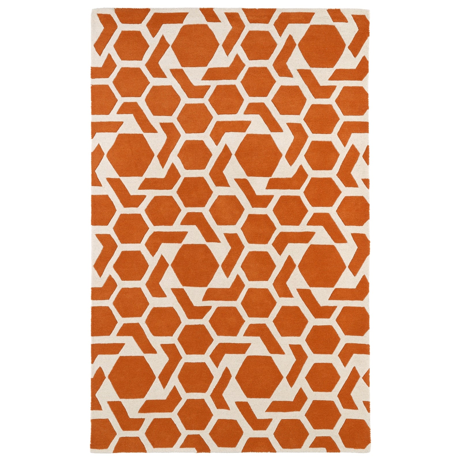 Revolution Hand Tufted Area Rug - 5' x 7'9", Orange, REV05