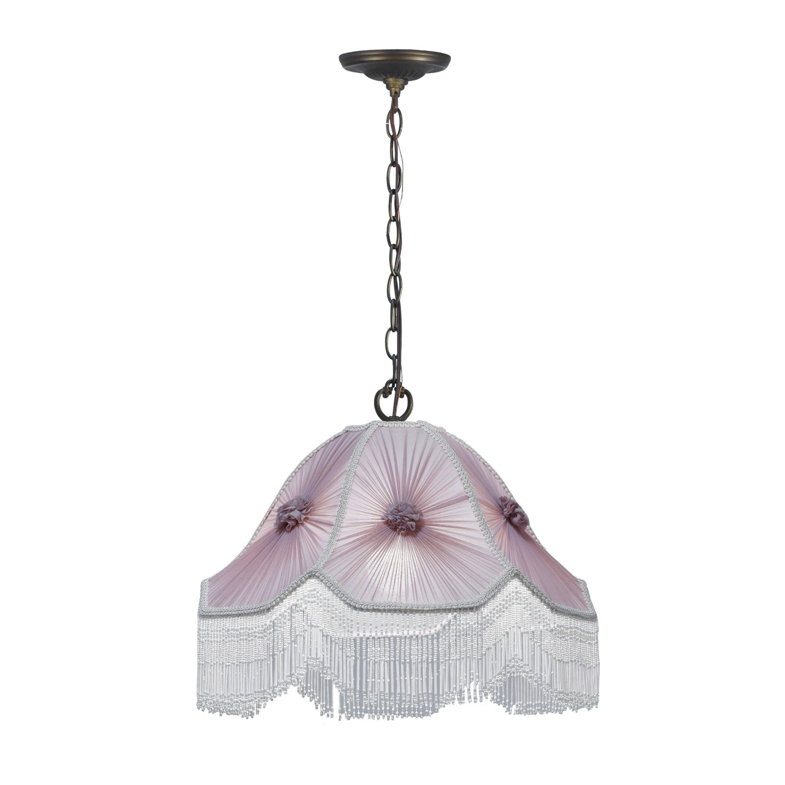 Springdale 17" W Russell Pink Victorian Silk Shade Pendant