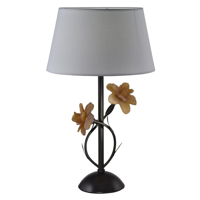 Springdale 24.25" H 2-Flower Rose Handcrafted Art Glass Table Lamp