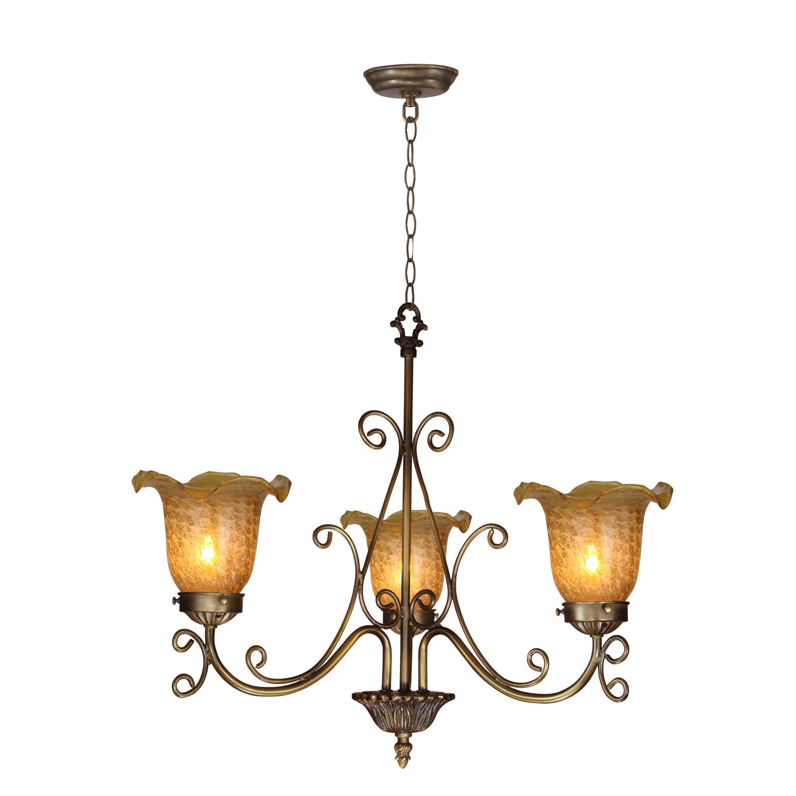 Springdale 18.5" W Luster Gold Hand Blown Art Glass Chandelier