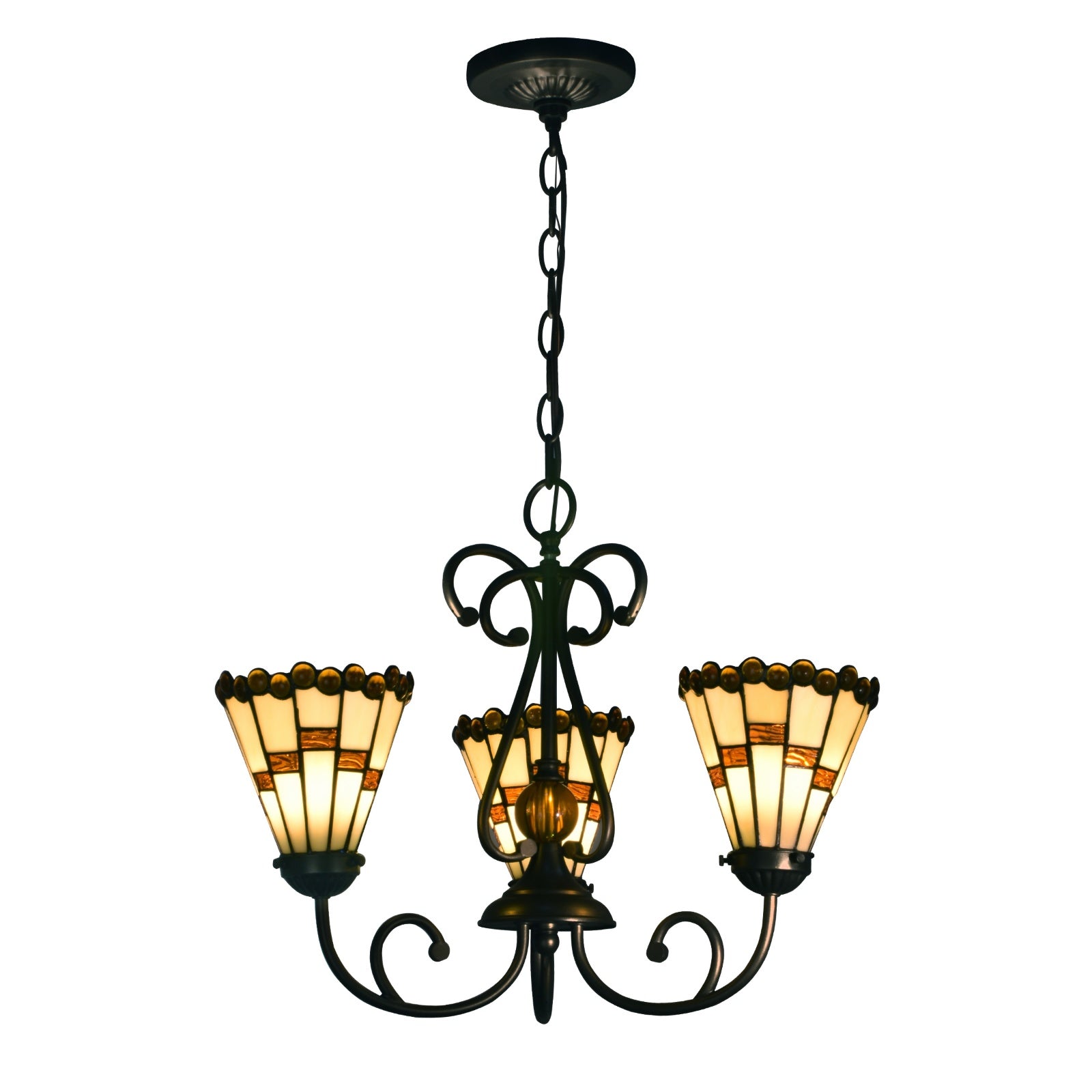 Springdale 18" W Jerome LED 3-Light Tiffany Chandelier