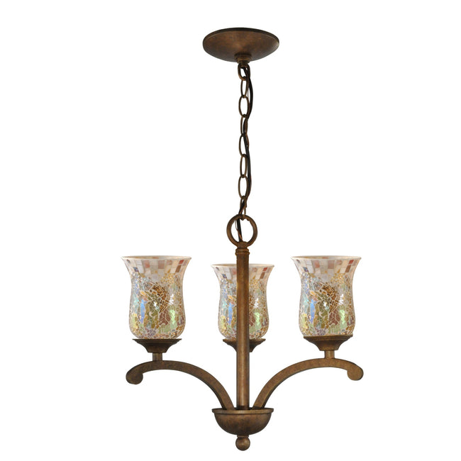 Springdale 15" W Apsley 3-Light Mosaic Art Glass Hanging Fixture