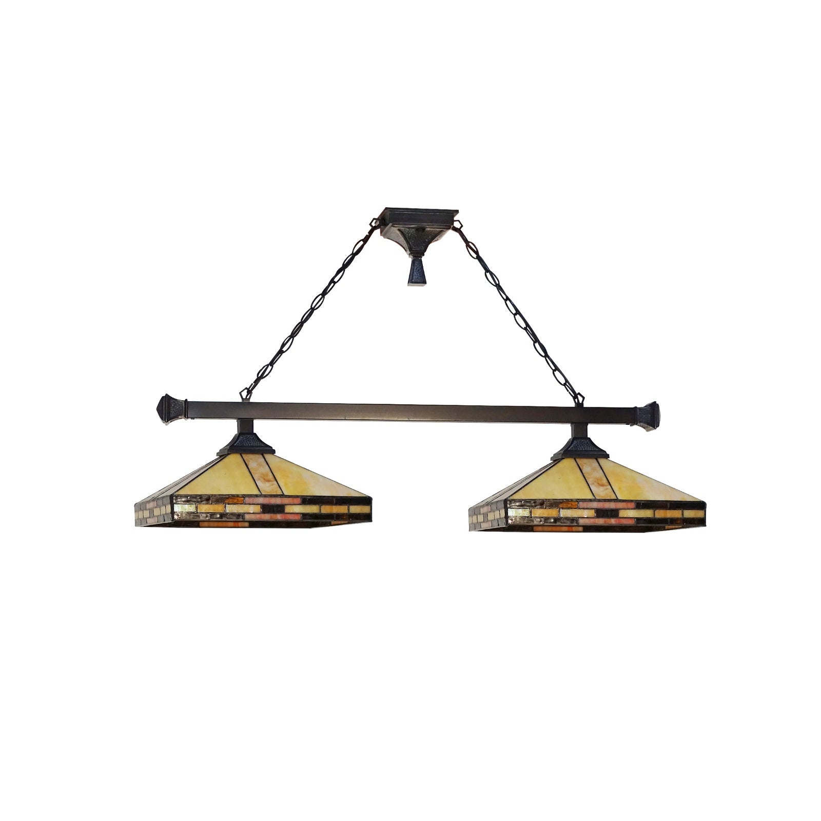 Springdale 38" W 2-Light Mission Tiffany Island Fixture