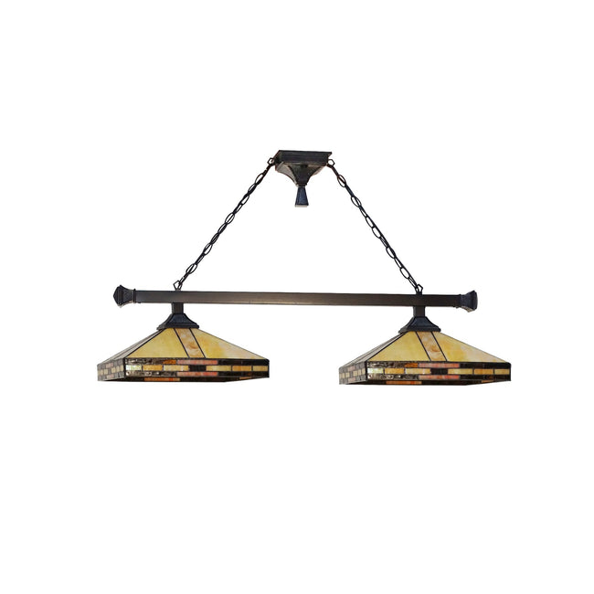 Springdale 38" W 2-Light Mission Tiffany Island Fixture