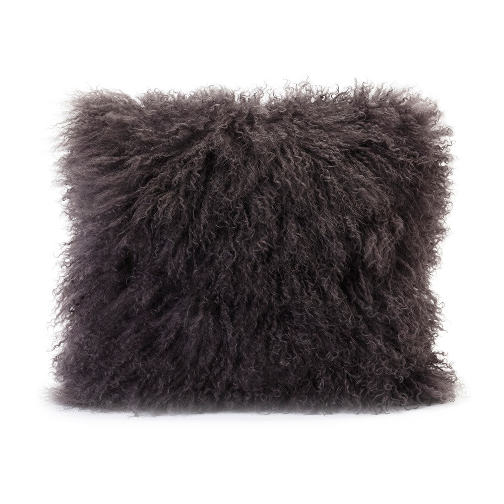 Lamb Fur Pillow - Gray