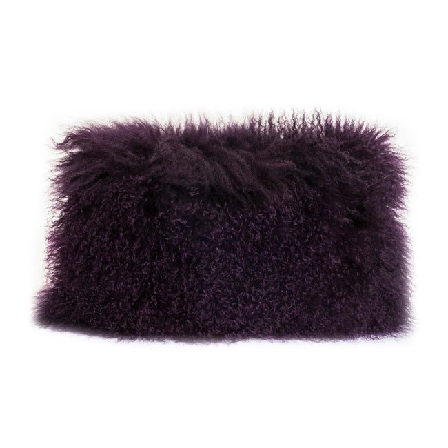 Lamb Fur Rectangular Pillow - Purple