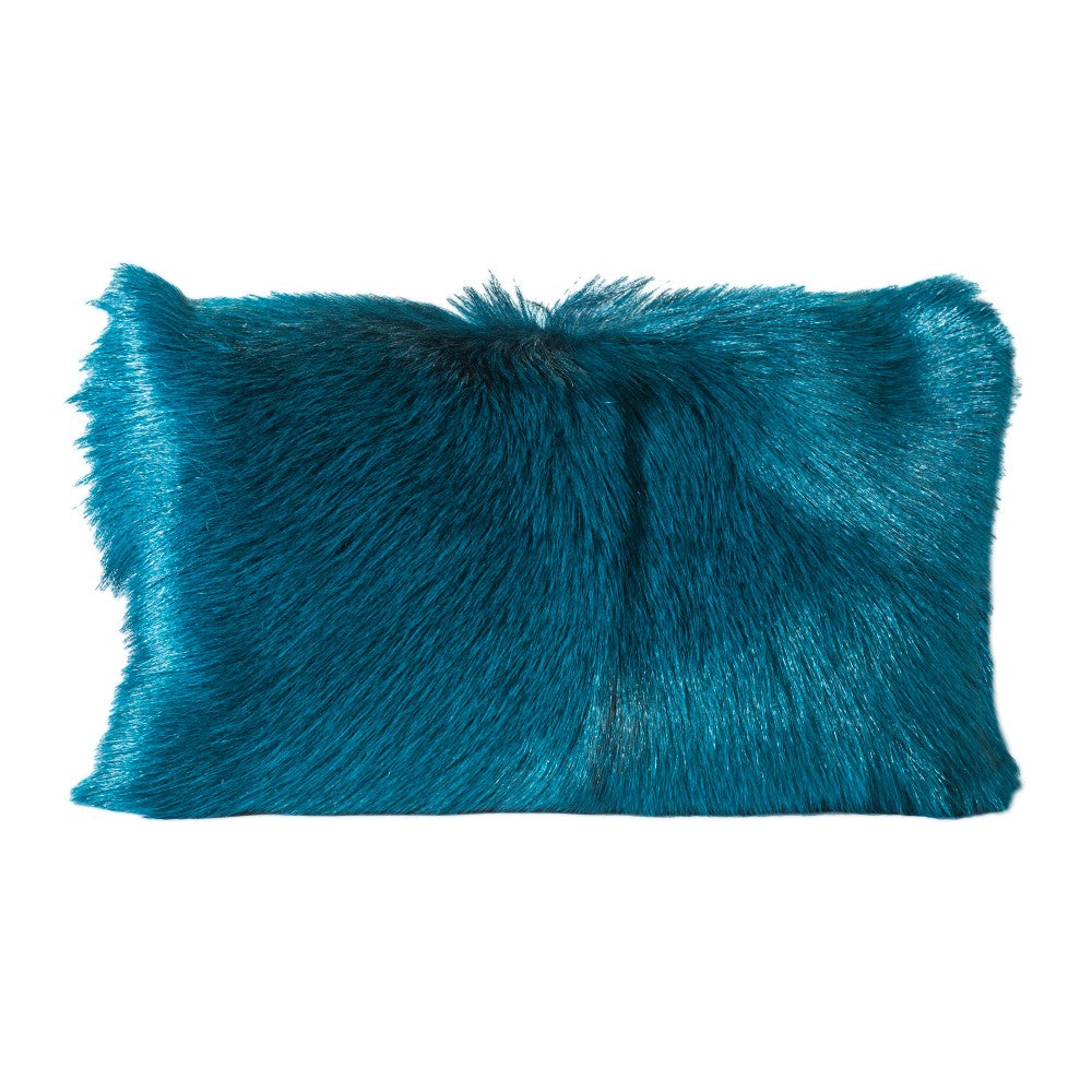 Goat Fur Bolster - Teal