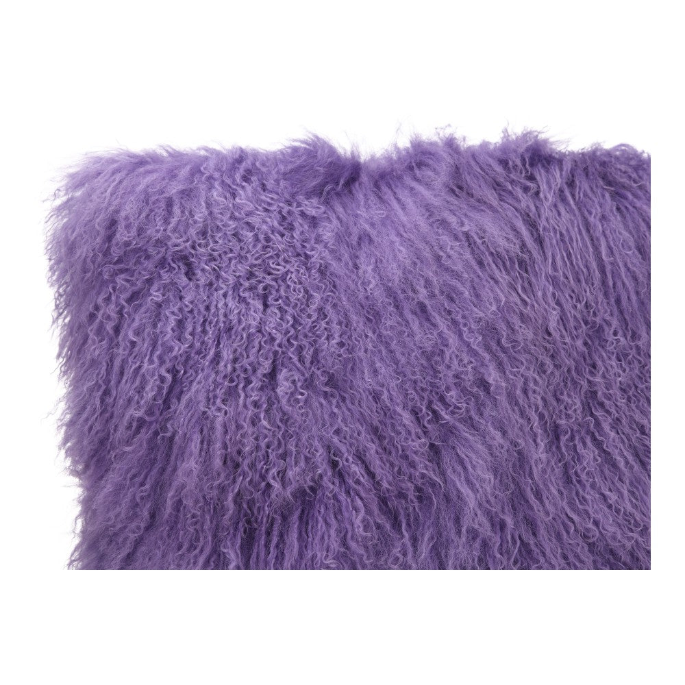 Lamb Fur Pillow - Purple