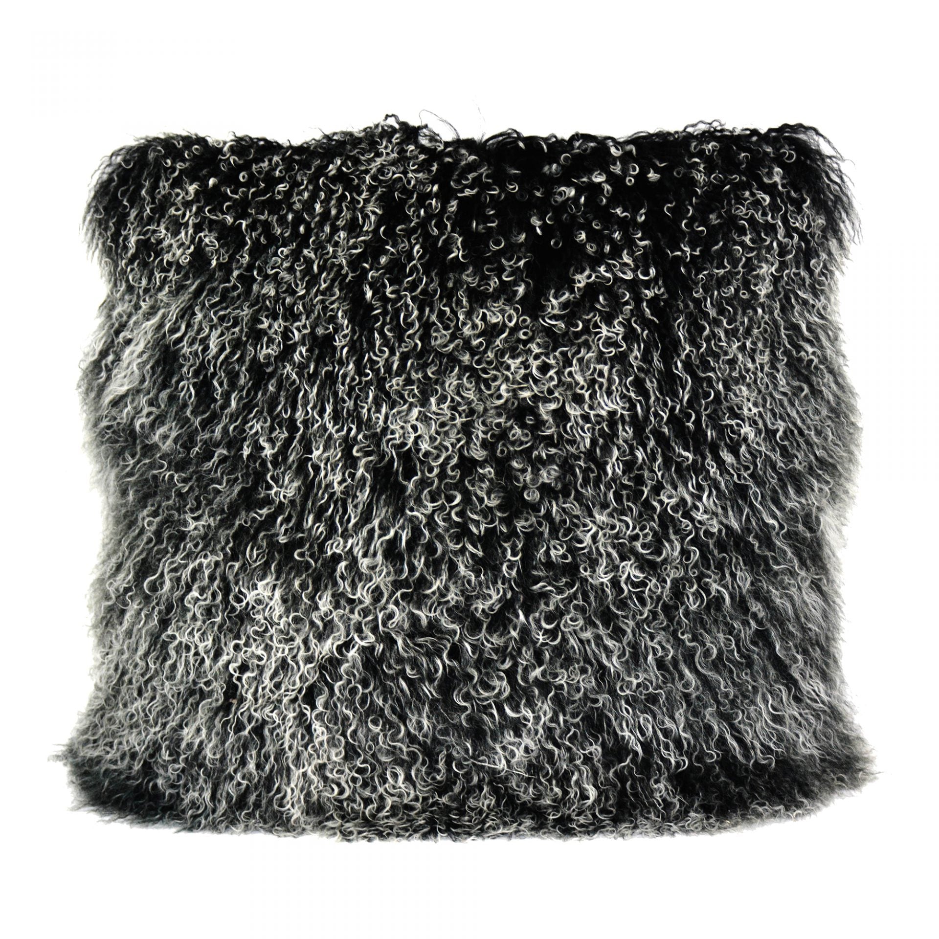 Lamb Fur Pillow - Black Snow